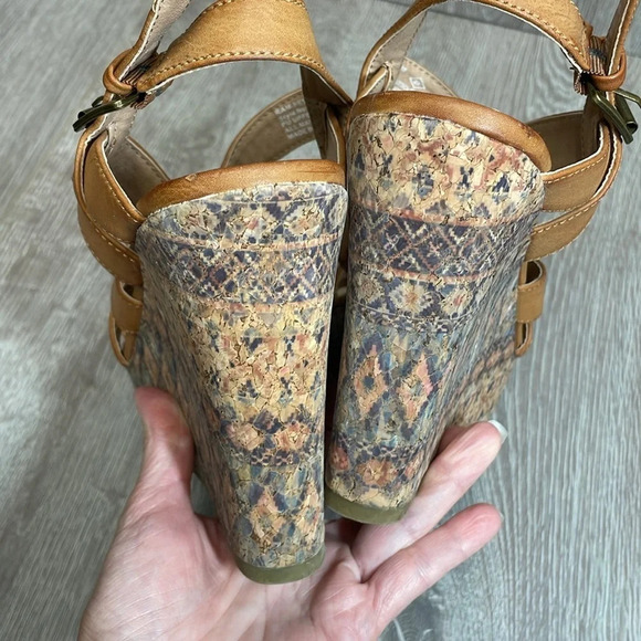 Rampage Hemish Wedge Platform Sandals Strappy Boho Cork 10M - Picture 9 of 16